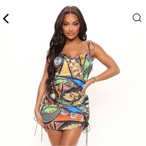 Fashion Nova satin tied cami dress